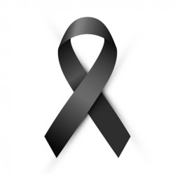 Vector illustration, Black awareness ribbon isolated on a white background. Mourning and melanoma symbol. Terrorism and death symbol.